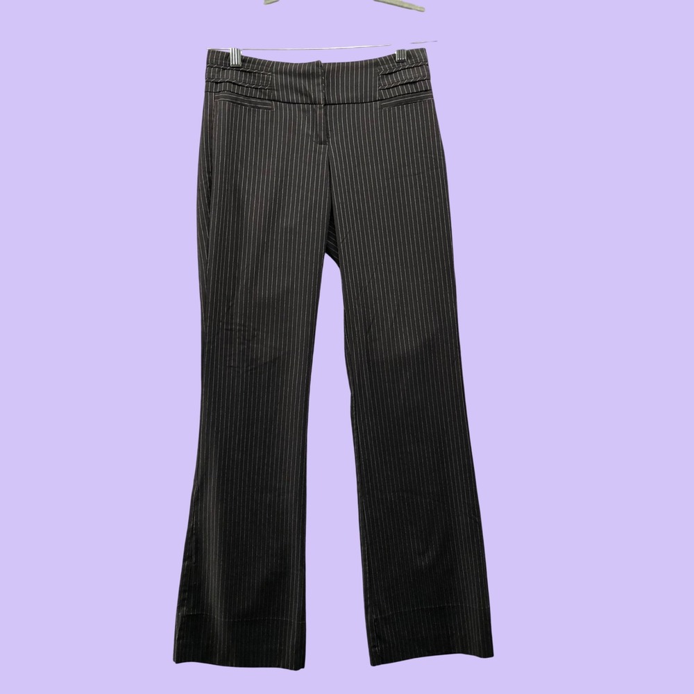 Vintage Y2K XOXO Low Rise Pinstripe Flare Pants Office Siren Black Size 0